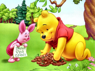 Pooh piglet ecological cute funny - a winnie free wallpaper