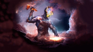 Man fire clouds glowing object - a fire free wallpaper