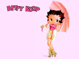 Cartoon woman pink umbrella betty - a cartoon of a woman holding free wallpaper