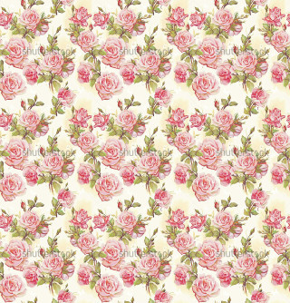 Pink rose pattern white background - green leaf and flowers free wallpaper