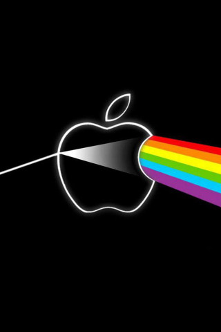 Rainbow apple logo light black - a.d.m. cooper free wallpaper