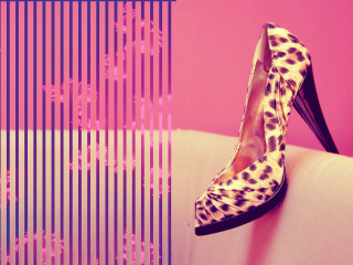 Leopard heels couch pink background 2 - bold free wallpaper