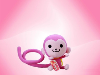 Pink monkey ribbon background pink - alex petruk ape free wallpaper