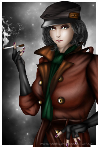 Woman brown coat cigarette lighter - art deco free wallpaper