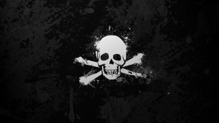 Skull crossbones black background white 6 - a skull free wallpaper