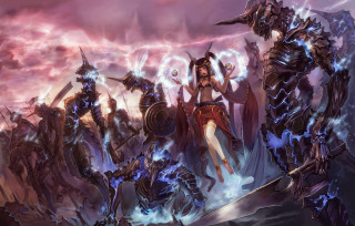 Demonic women clouds lightning group - cloud and lightning free wallpaper