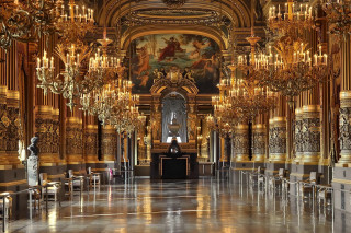 Large room chandelier statue painting 2 - exquisite free wallpaper