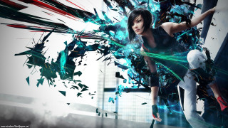 Woman black dress futuristic design - deconstructivism free wallpaper