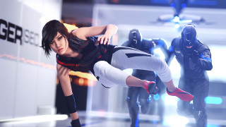 Futuristic woman flying gun man - a futuristic outfit free wallpaper