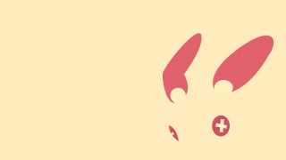 Pink bunny cross nose yellow - yellow background free wallpaper