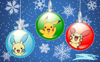Christmas ornaments pikachu eebi snowflakes - pokemon free wallpaper