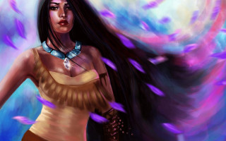 Woman long hair necklace blue 8 - epic fantasy character art free wallpaper