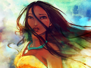 Woman long hair blue shirt 17 - drew struzan free wallpaper