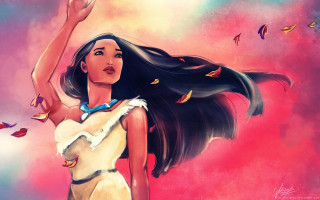 Woman long hair feathered dress - a painting of a woman free wallpaper