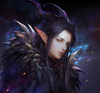 Elf horns wings fur aurora - dark free wallpaper