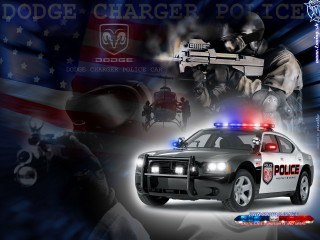 Police car officer flag gun - elbridge ayer burbank free wallpaper