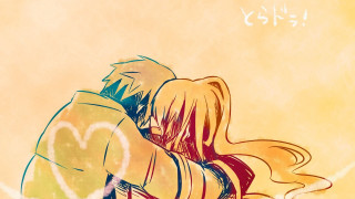 Couple hugging yellow background heart - a yellow background free wallpaper for desktop