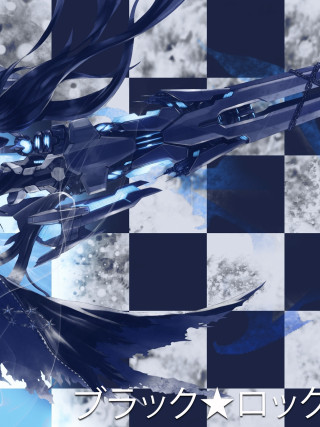 Blue white anime character long - cybernetic free wallpaper