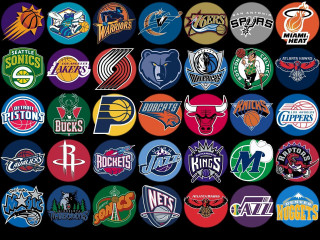 Sports logos group black background - a circle free wallpaper
