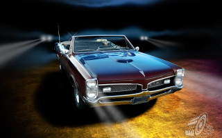Car light driving dark street - fog free wallpaper