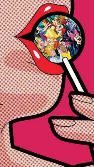 Woman hand magnifying glass cartoon - pop art free wallpaper