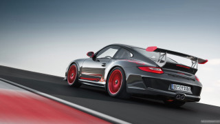Grey sports car red rims 2 - photorealism free wallpaper