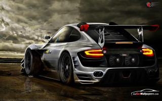 Car rear side cloudy day - a lightning free wallpaper
