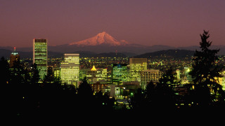 City mountain night lights purple - night time free wallpaper for desktop
