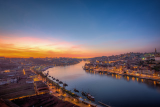 City river sunset boat background - almada negreiro free wallpaper