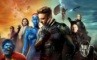 Blue body paint group people - their body free wallpaper