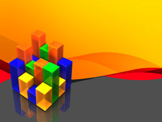 Colorful background cube yellow red - ernő rubik free wallpaper