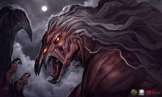 Demonic creature large mouth long - a large mouth free wallpaper
