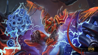Red black robot lightning fire - background free wallpaper for desktop