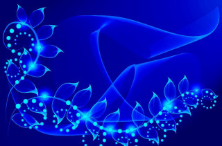 Blue background flowers pattern repeated - egyptian art free wallpaper