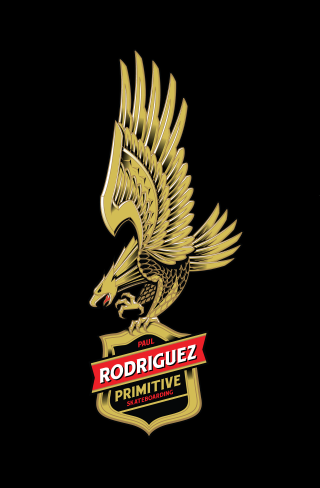 Golden eagle emblem black background - primitivism free wallpaper