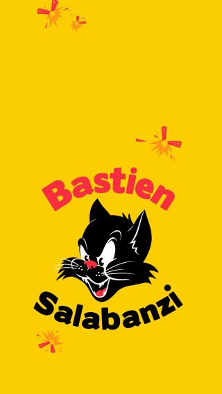 Yellow background black cat bastian - a pop art painting free wallpaper