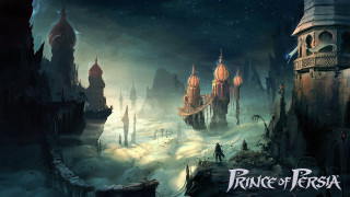 Castle fog water dark sky - a painting of a castle free wallpaper
