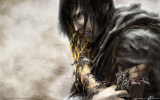 Man sword hood face mystery - dark soul free wallpaper