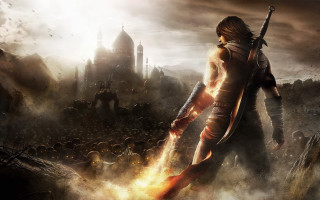 Woman sword fantasy castle background - a castle in the background free wallpaper