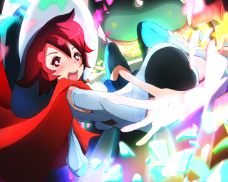 Woman red cape man blue - a red cape free wallpaper