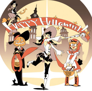 Halloween party witches costume cartoon - happy free wallpaper