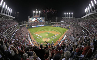 Baseball stadium night fireworks crowd 2 - firework free wallpaper