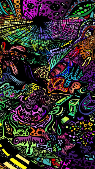 Colorful abstract painting vibrant shapes 5 - a colorful abstract painting free wallpaper