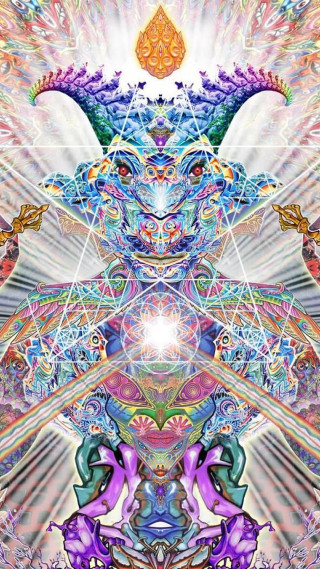 Colorful abstract artwork large star - dmt free wallpaper