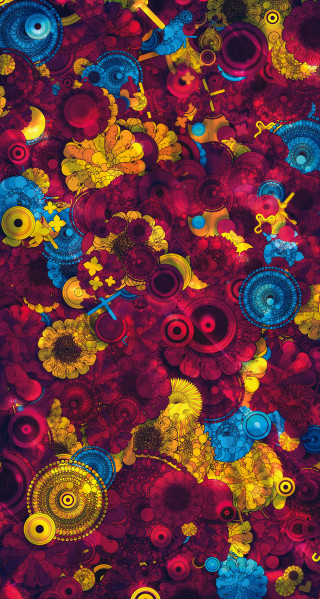 Colorful background circles flowers pattern - digital art free wallpaper