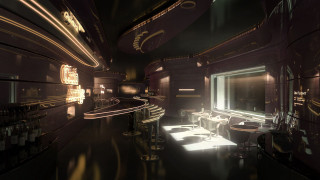 Dimly lit room bar stools - outside free wallpaper