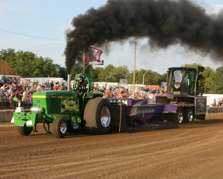 Tractor trailer smokestack precisionism green - a tractor free wallpaper