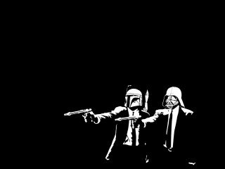 Couple people guns dark background - a pop art painting free wallpaper