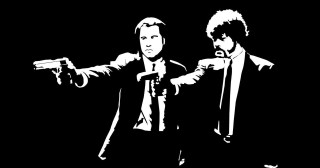Two men guns pointing black - two man free wallpaper
