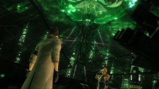 Man woman green light dark - final fantasy free wallpaper